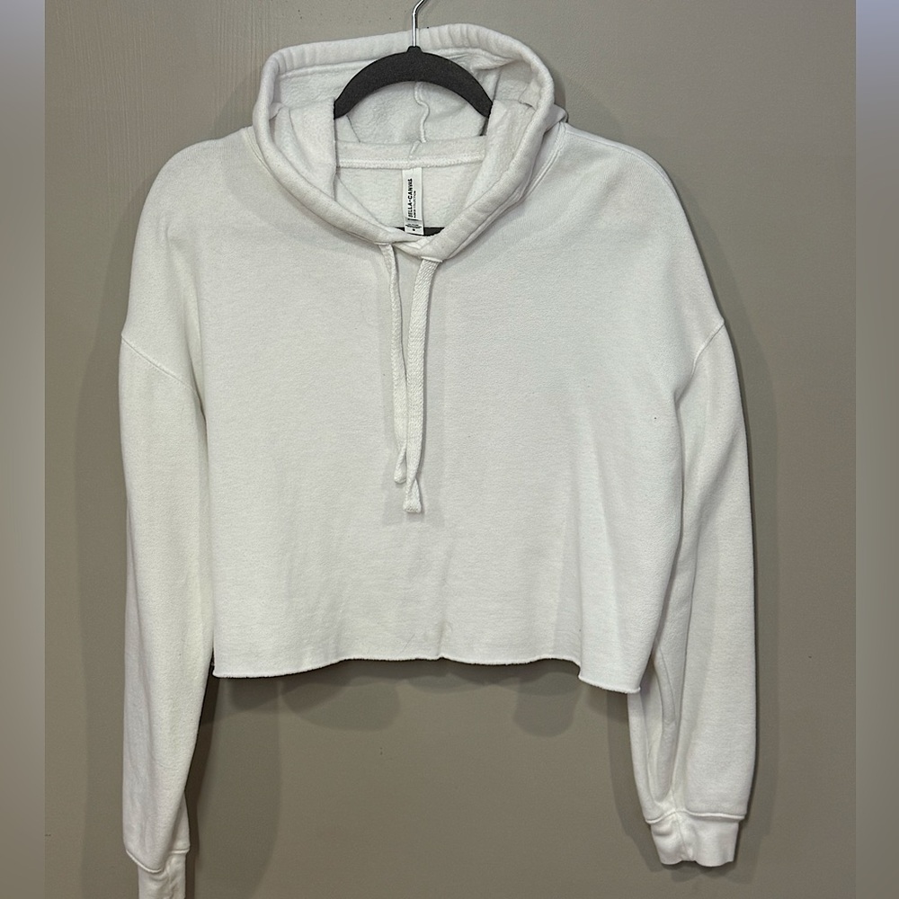 Bella + Canvas White Cropped Hoodie
